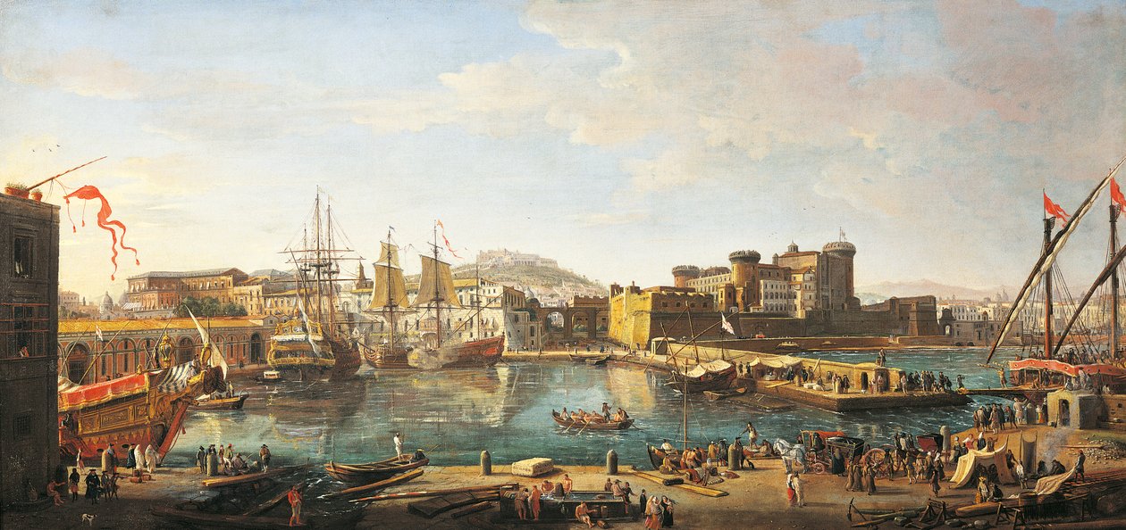 Docklands in Napoli, af Gaspar van Wittel (1652 eller 1653-1736) af Gaspar van Wittel