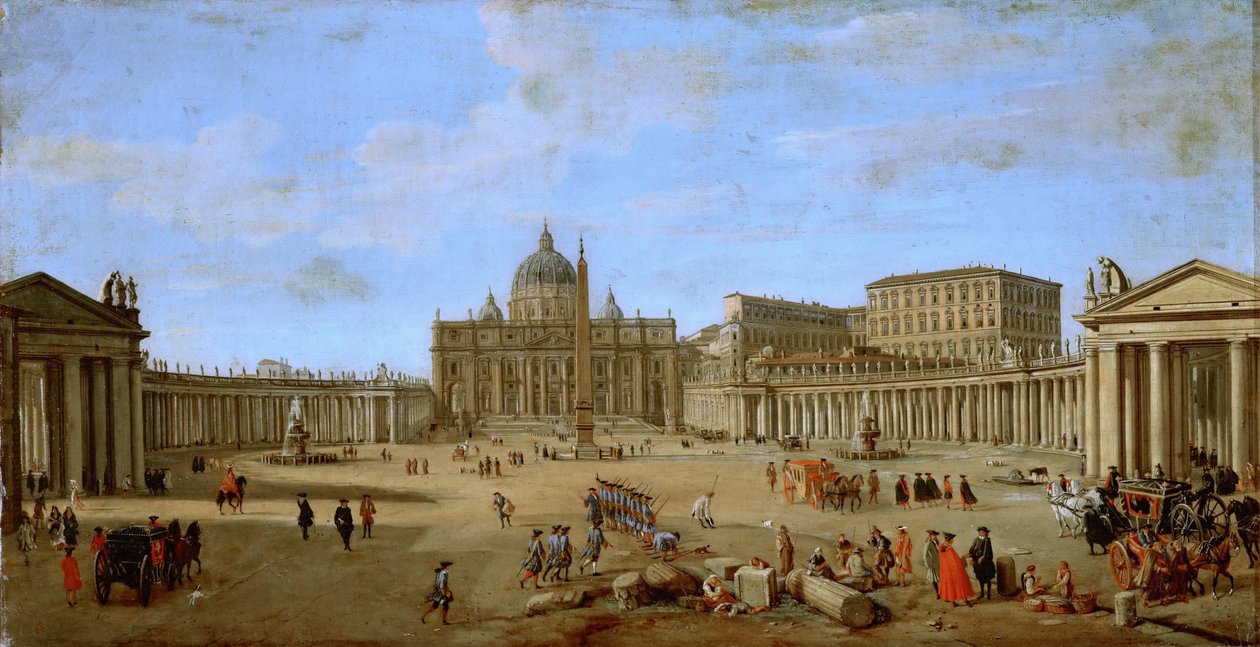 Peterspladsen, Rom - Caspar Adriaensz. van Wittel (Gaspare Vanvitelli) (1656-1736). Olie på lærred, ca 1705. Mål: 44,5x84,2 cm. Kunsthistorisk museum, Vienne af Gaspar van Wittel