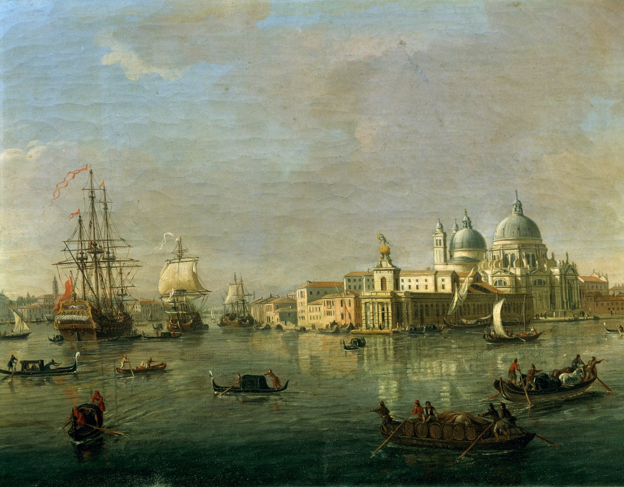 Udsigt over Venedig med Giudecca og Toldhuset, af Gaspar van Wittel (1652 eller 1653-1736), olie på lærred, 27x42 cm, detalje af Gaspar van Wittel