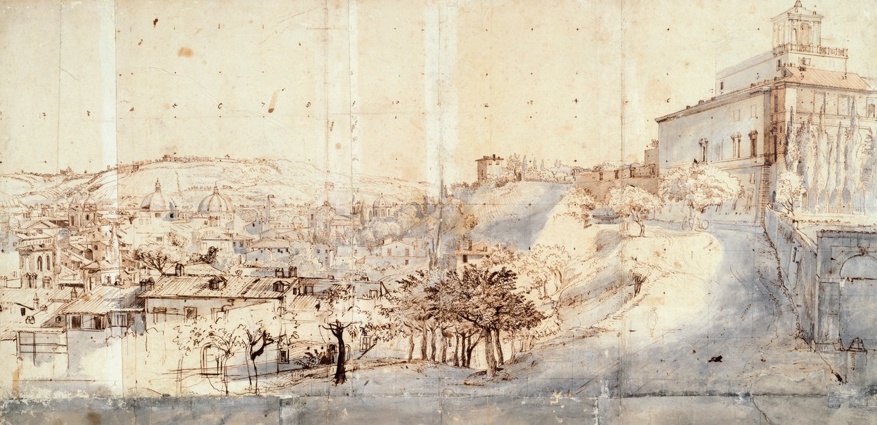 Villa Medici i Rom af Gaspar van Wittel (ca 1652-1736) af Gaspar van Wittel