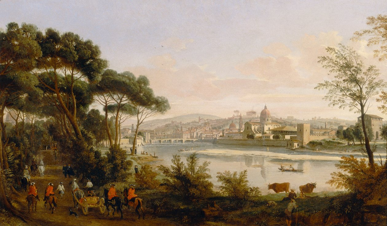 Udsigt over Firenze af Gaspar van Wittel