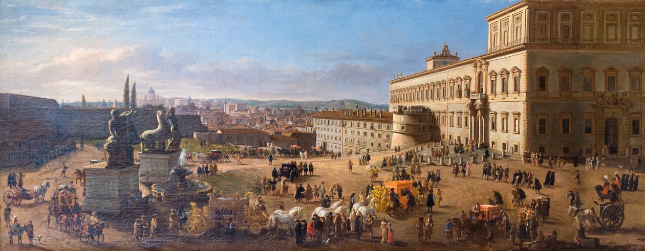 Udsigt over Rom fra Quirinal-pladsen af Gaspar van (1653 1736) Wittel