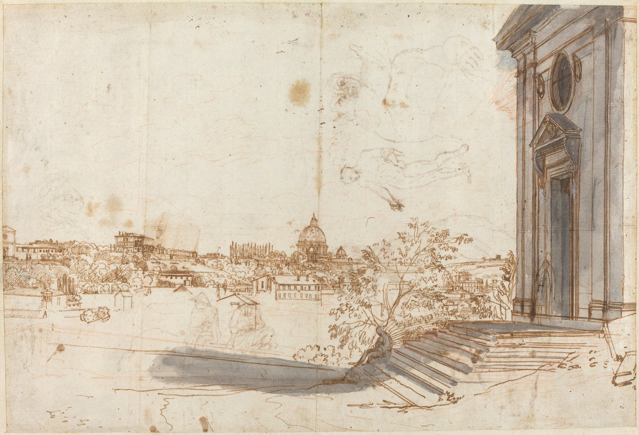 Udsigt over Rom fra Santa Maria del Priorato af Gaspar van Wittel
