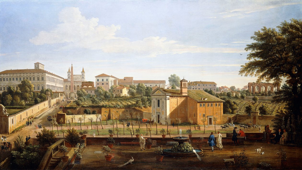 SS-kirken. Marcellino og Pietro, fra Vigna Ciccolini, af Gaspar van Wittel
