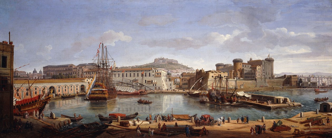 The Darsena, Napoli, ca. 1702 af Gaspar van Wittel