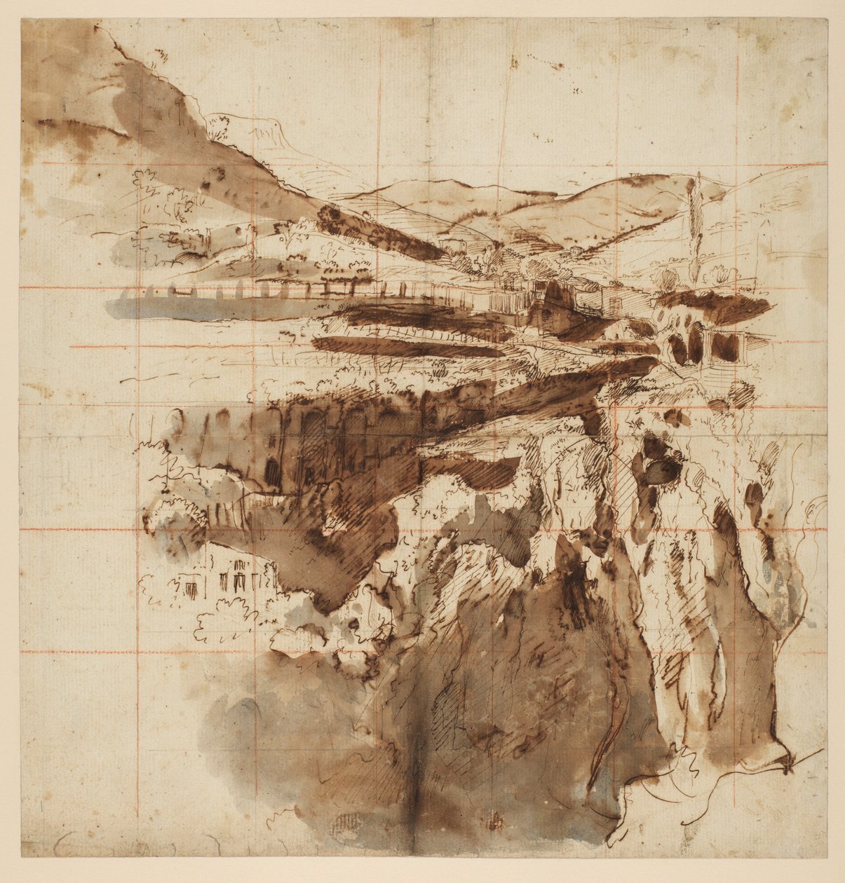 Udsigt over Tivoli, 1700-10 af Gaspar van Wittel