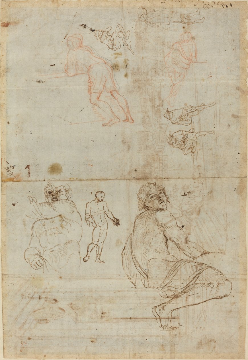 Figurer fra Farnese Palace og fra Life af Gaspar van Wittel after Annibale Carracci