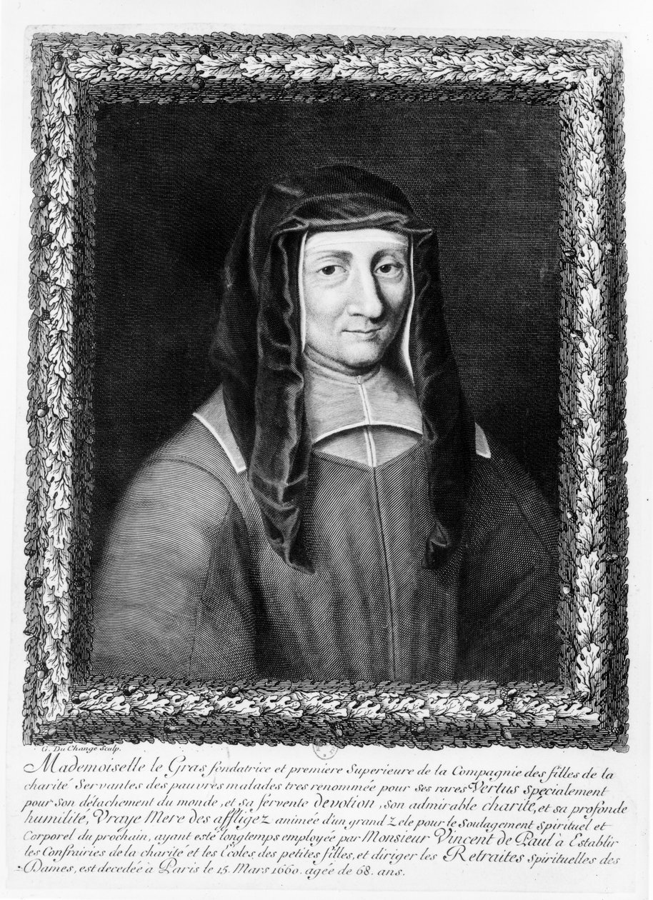 Portræt af Louise de Marillac af Gaspard Duchange