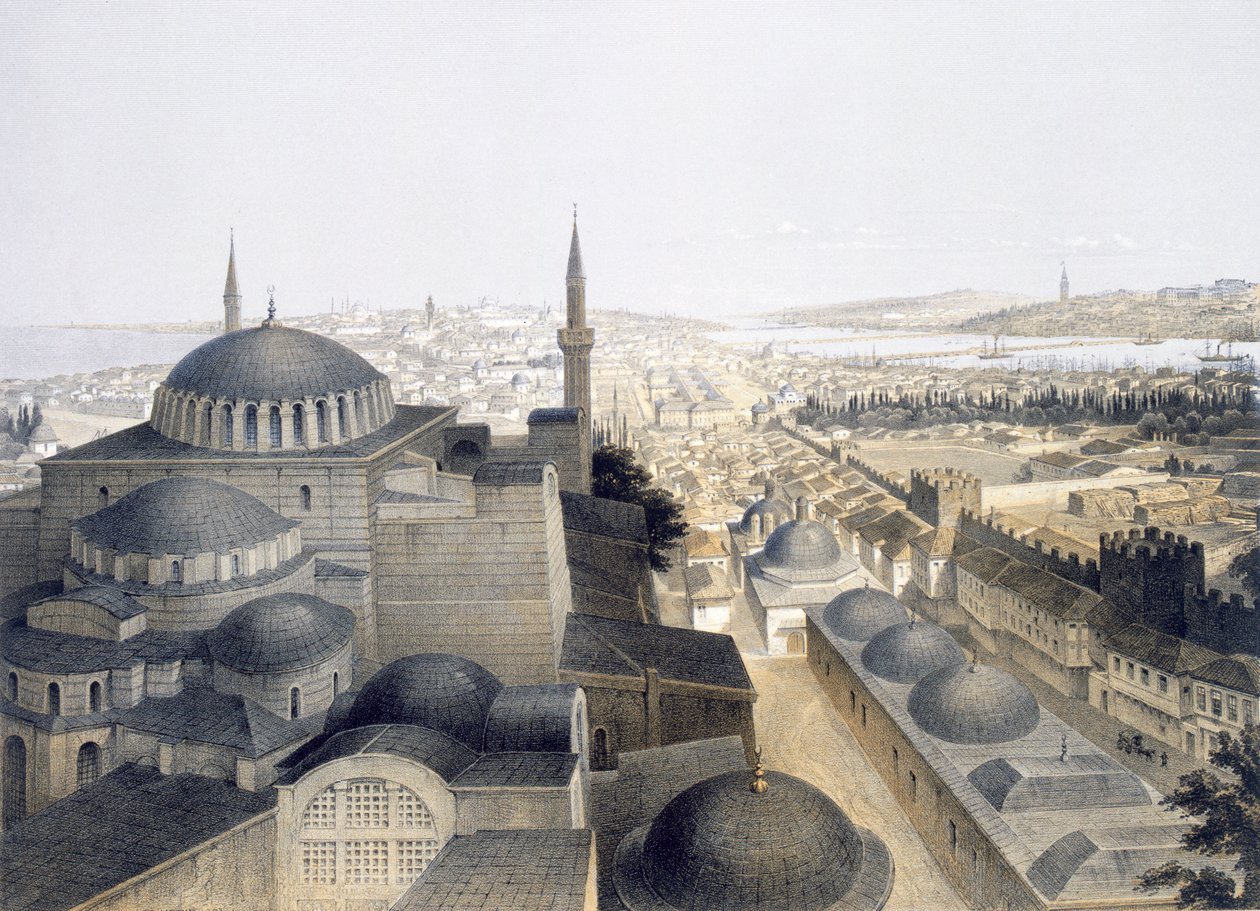 Panoramaudsigt over Konstantinopel fra kuplerne, 1852 af Gaspard Fossati
