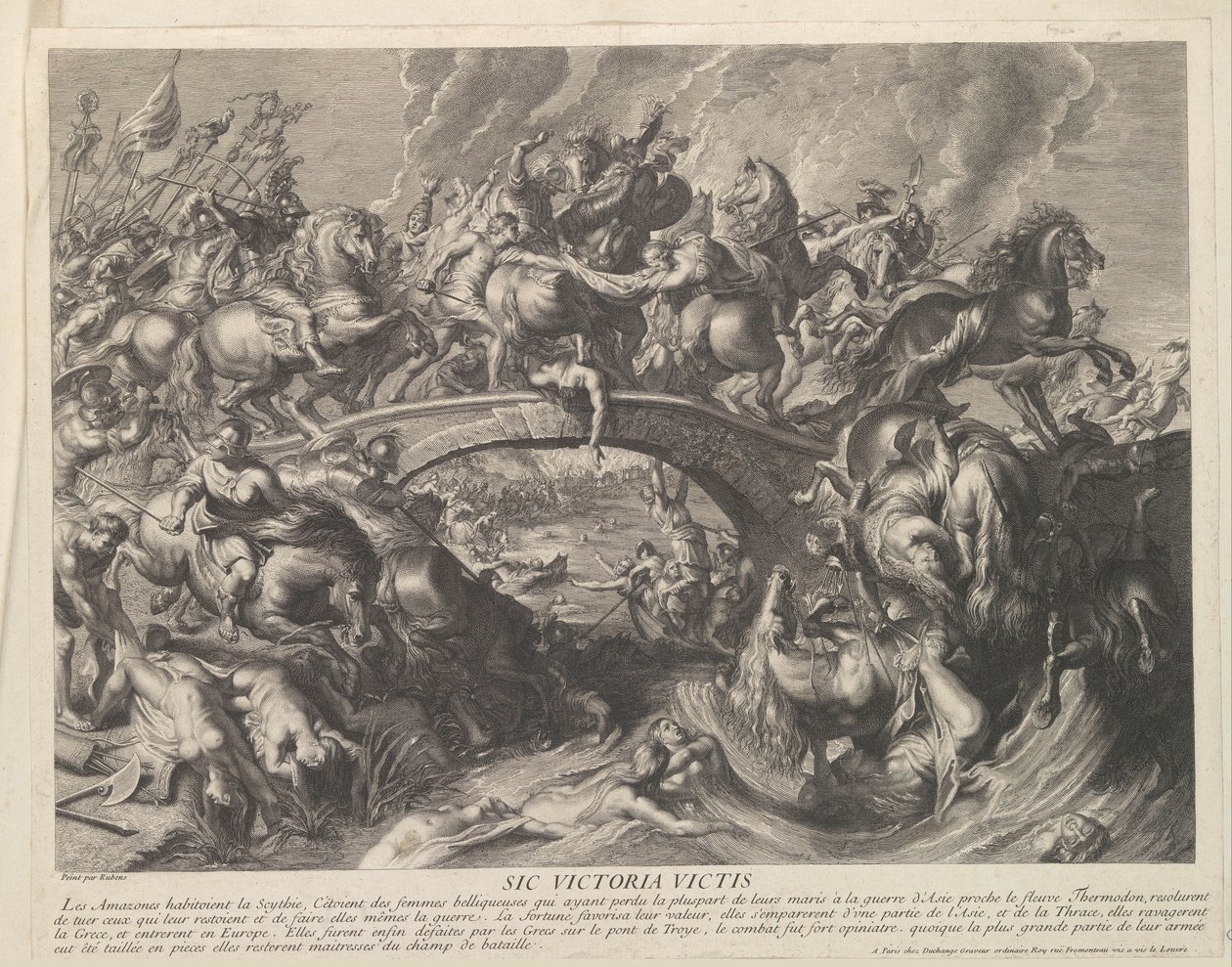 Kæmp med Amazons Sic Victoria Victis (titel på objekt) af Gaspard Duchange (attributed to)