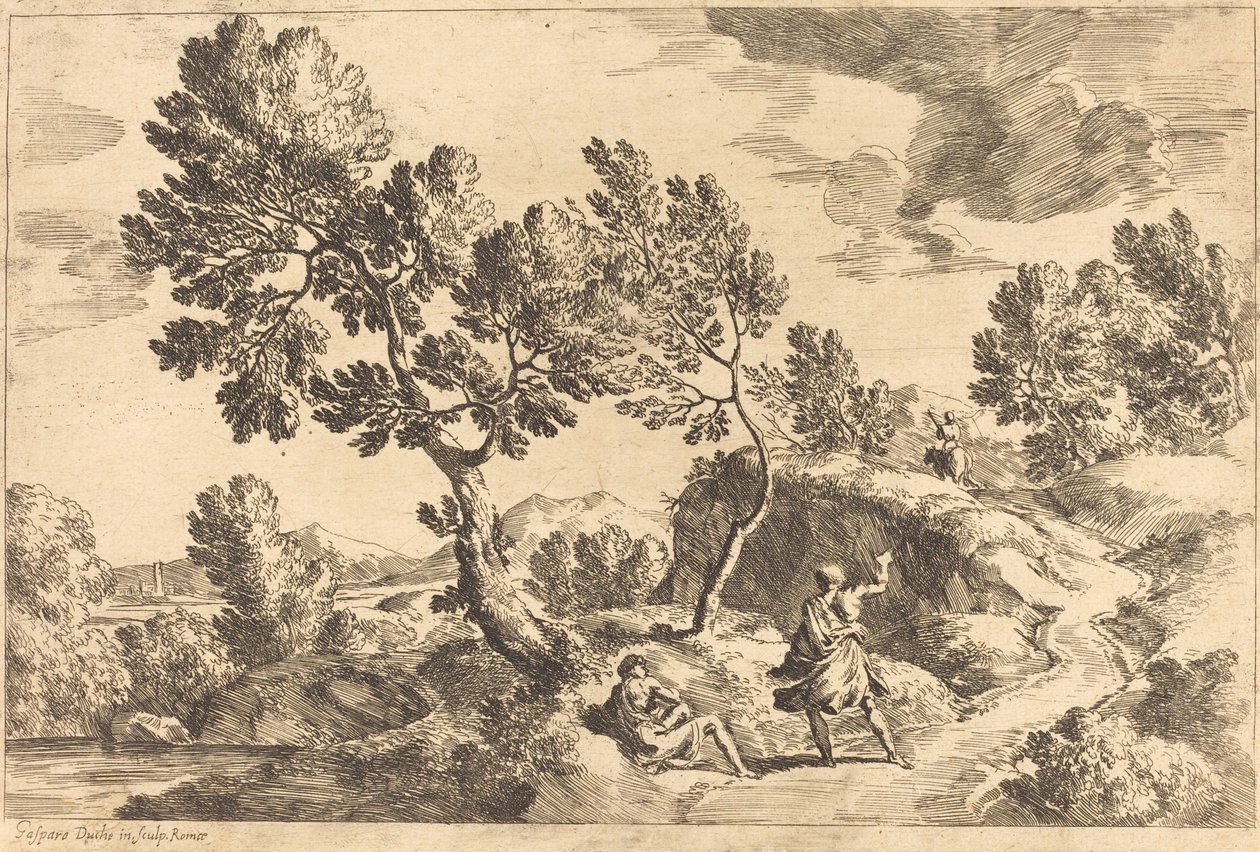 romersk landskab af Gaspard Dughet
