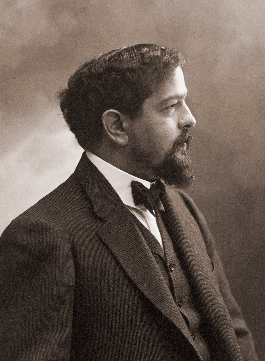 Fransk komponist (1862-1918) Claude Debussy - Portræt af den franske komponist Claude Debussy (1862-1918) 1908 - foto Nadar. af Gaspard Felix Tournachon Nadar