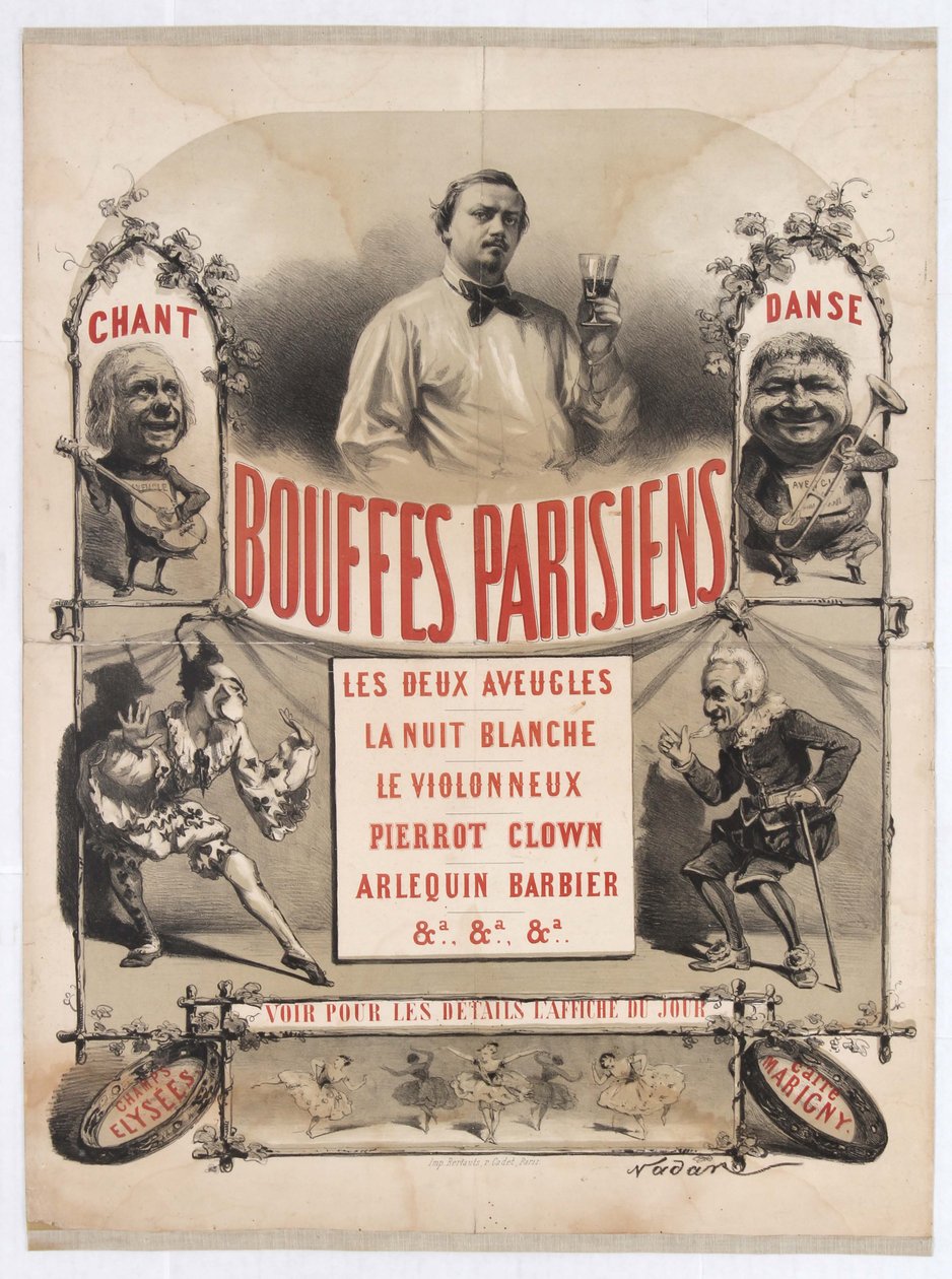 Theatre des Bouffes-Parisiens af Jacques Offenbach, 1865. af Gaspard Félix Nadar