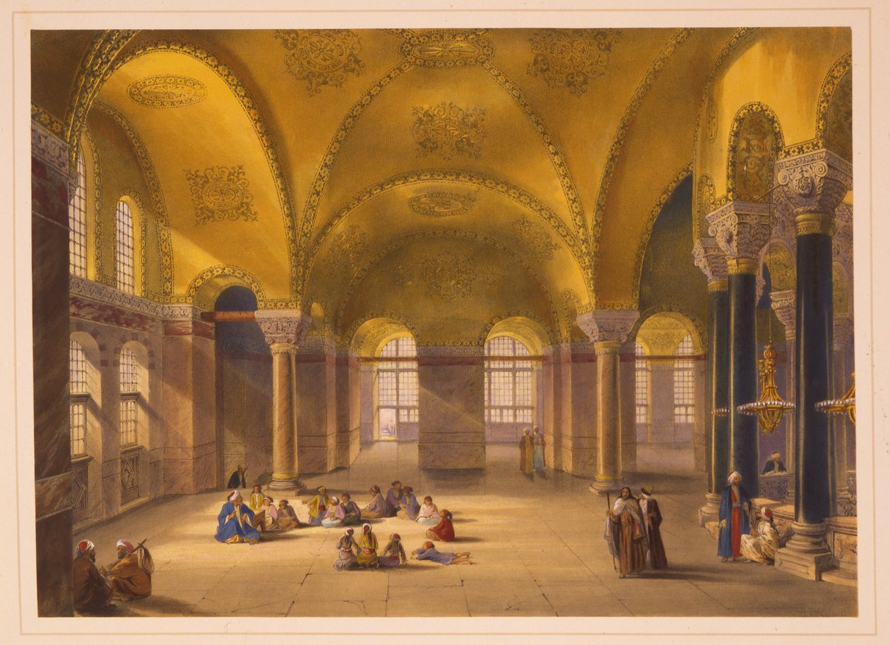 Det indre af gynaeceum i Ayasofya-moskéen, tidligere Hagia Sophia-kirken af Gaspard Fossati
