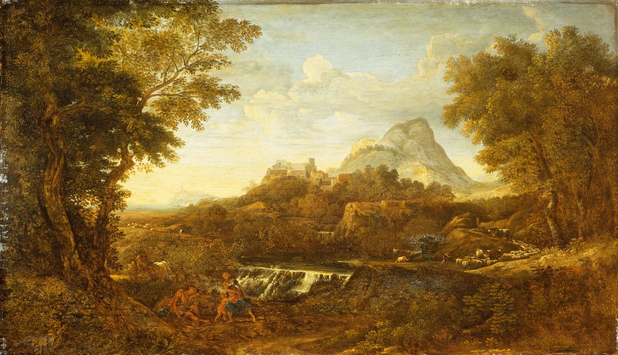 Rinaldo og Armida, elskere fra Gerusalemme Liberata (olie) af Gaspard Poussin (school of) Dughet