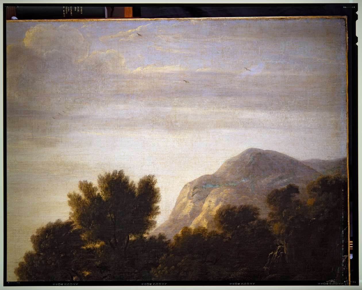 Italiensk landskab, detalje, udateret af Gaspard Poussin Dughet