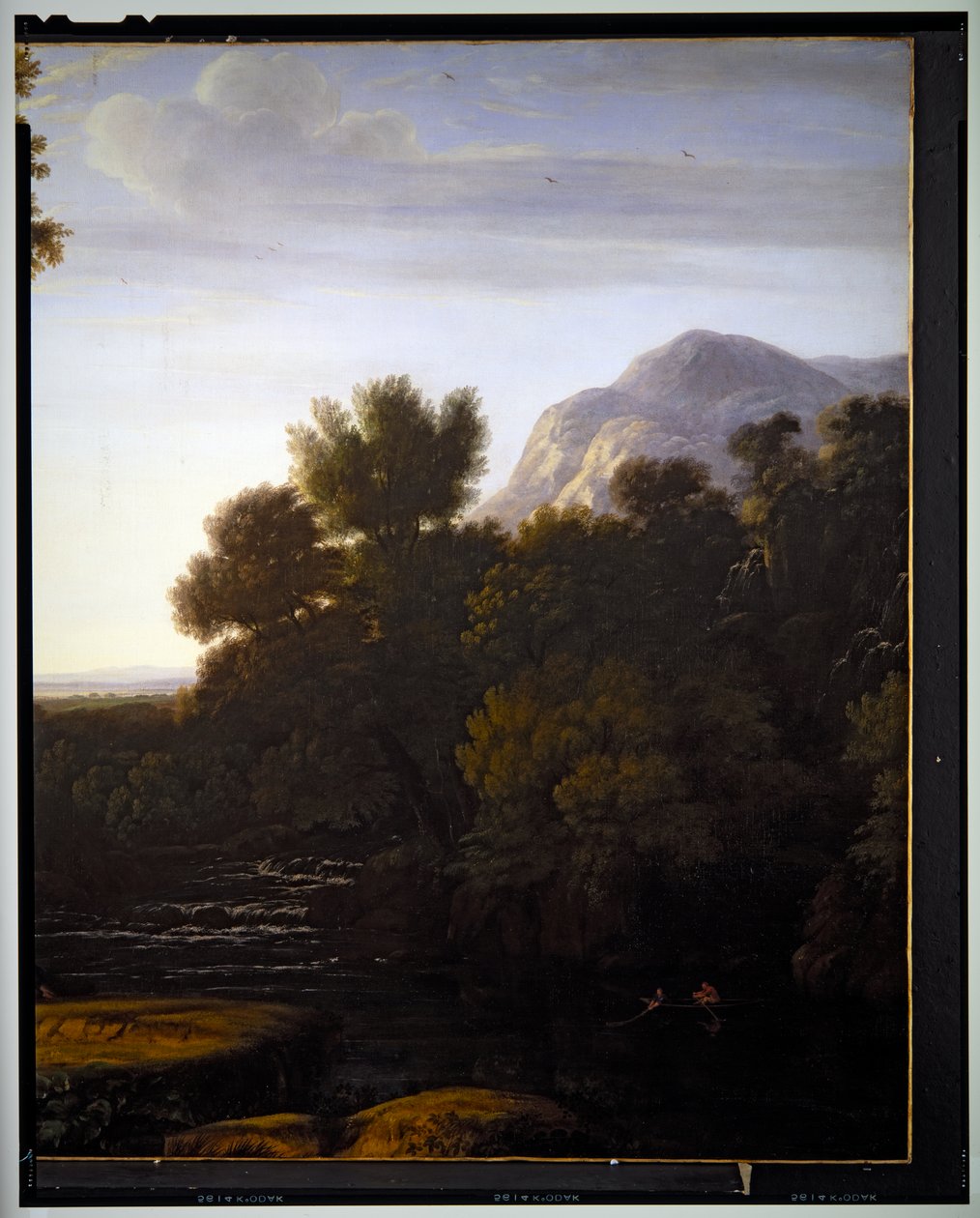 Italiensk landskab, detalje, udateret af Gaspard Poussin Dughet