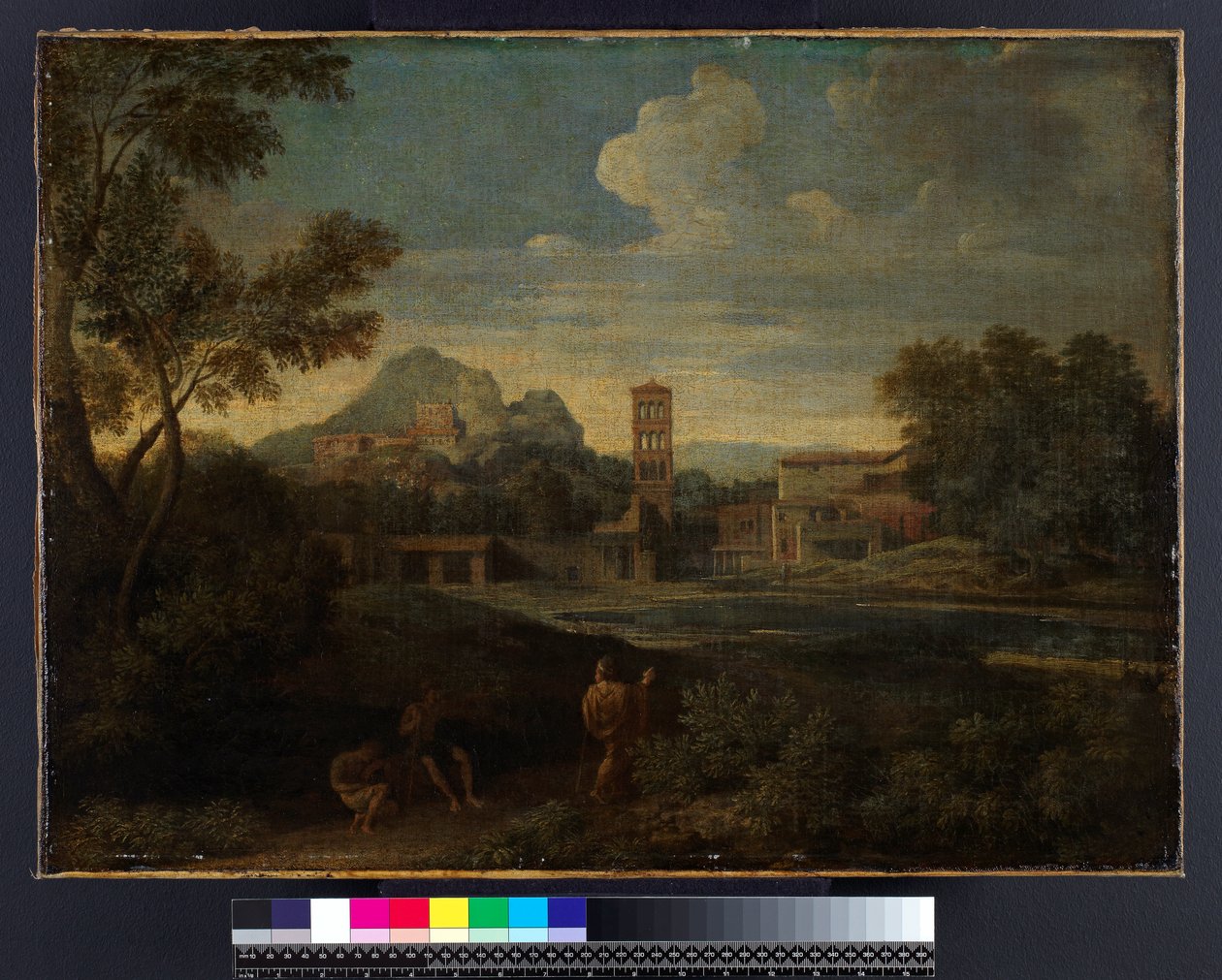 Landskab med figurer, før 1675 af Gaspard Poussin Dughet