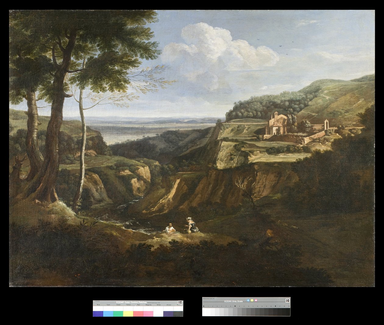 Udsigt over Camaldoli-klosteret nær Frascati, 1670-75 af Gaspard Poussin Dughet