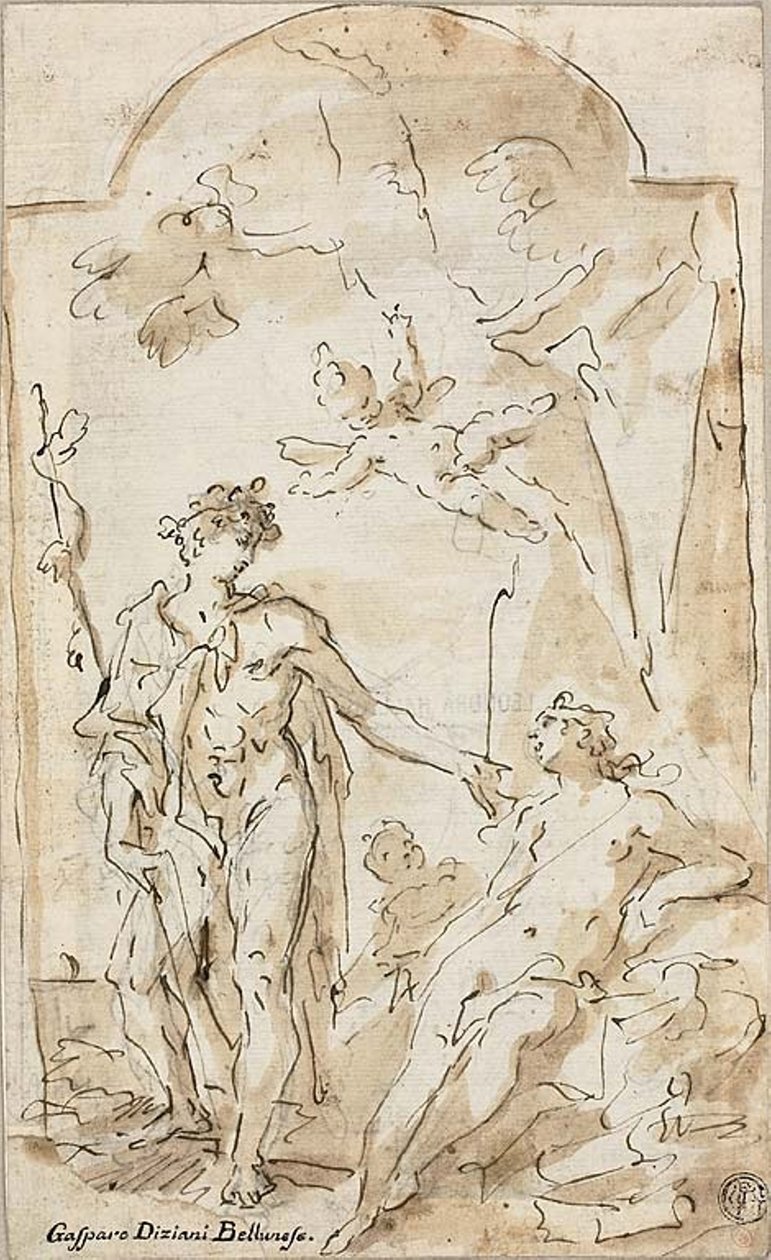 Bacchus og Ariadne af Gaspare Diziani