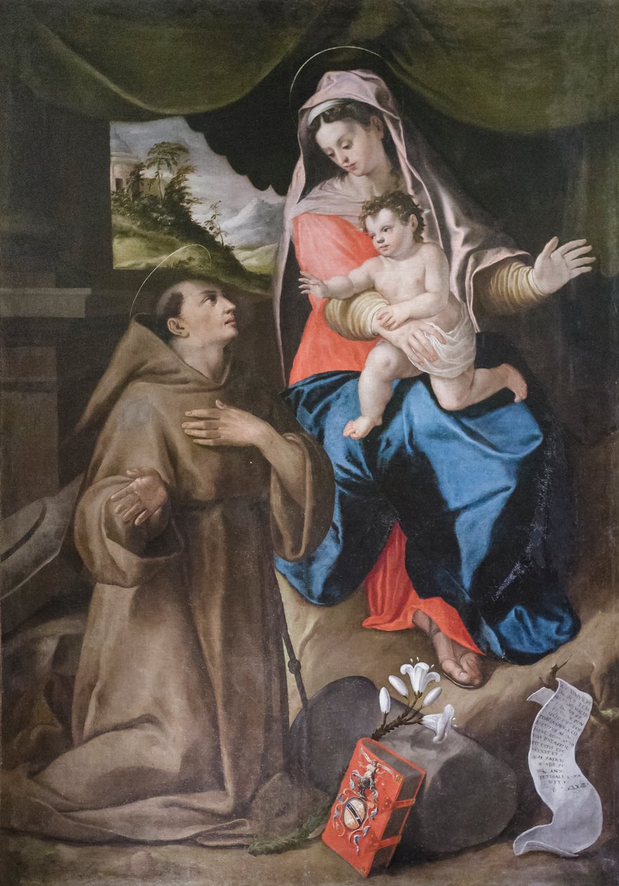 Madonna med barn og Sankt Antonius af Padua af Gaspare Gasparini