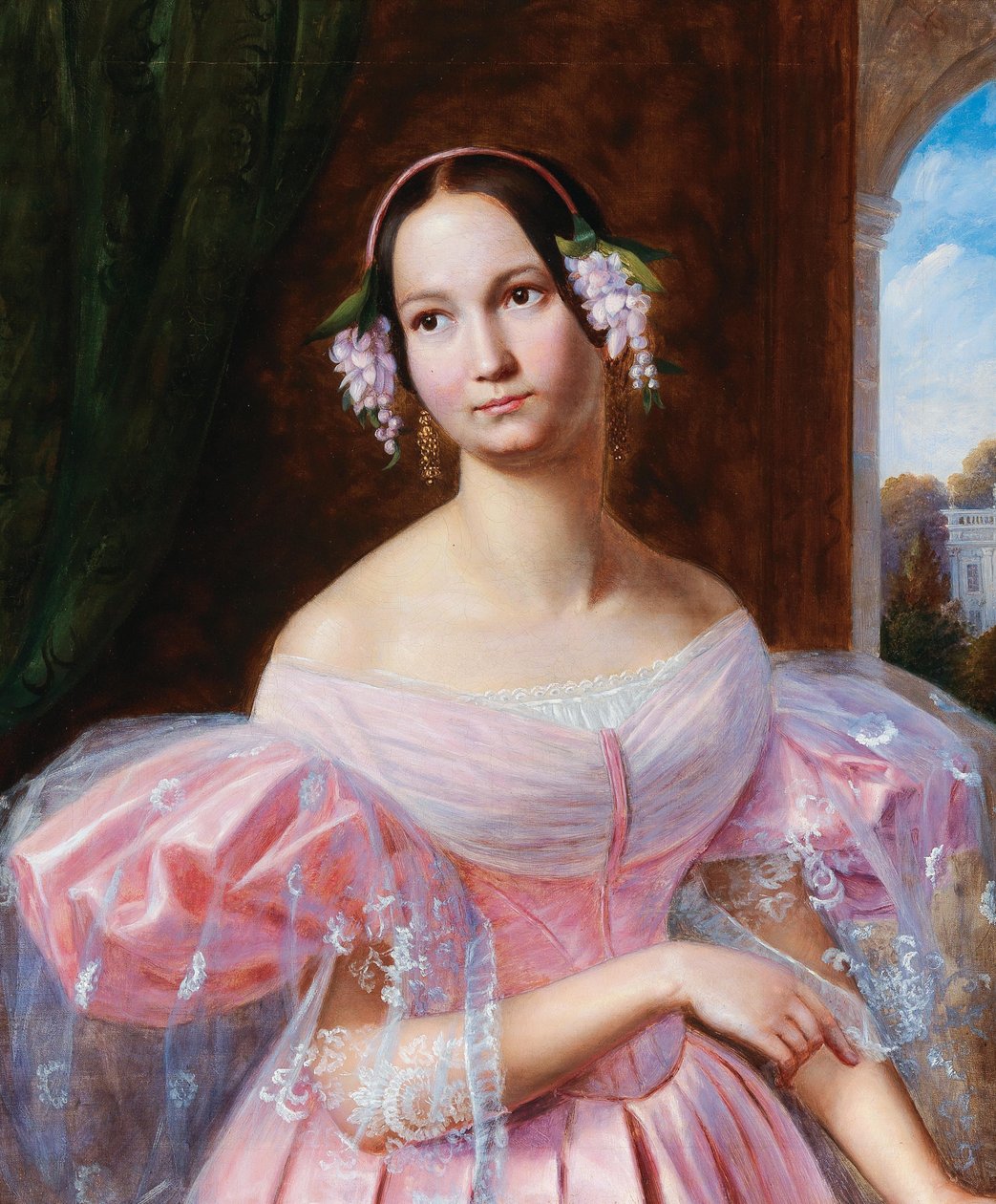 Portræt af Helene af Mecklenburg-Schwerin 1814-1858, hertuginde af Orleans som brud, 1830