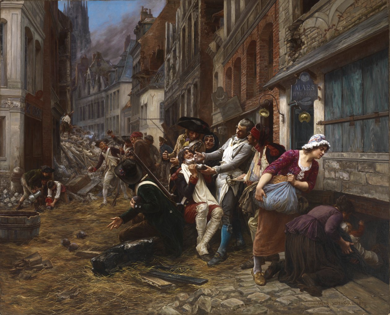 Episode af belejringen af Lille, 1792, 1891. af Gaston Theodore Melingue
