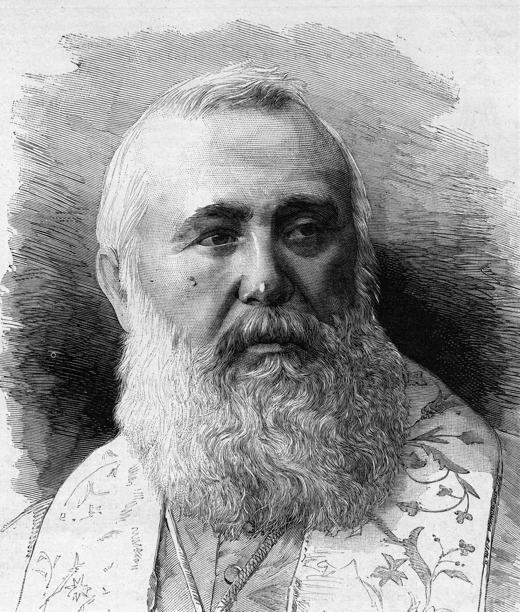 Portræt af Charles Lavigerie (1825-1892) ærkebiskop af Algier, Afrikas kardinalprimat. Indgravering af M.G. Vuillier i "" Le Monde Illustré"" nr. 1323 af 5. august 1882. af Gaston Vuillier