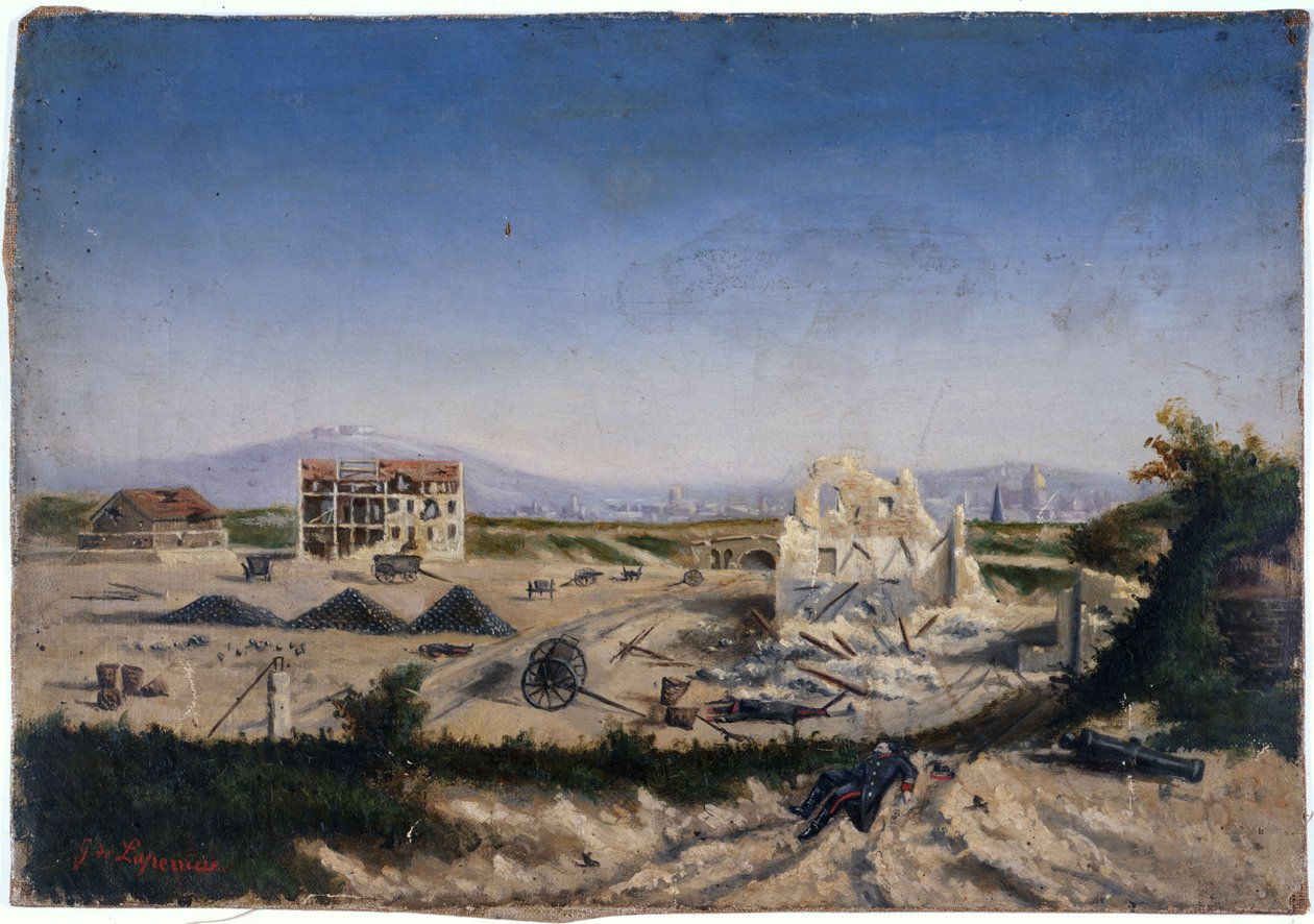 Le Fort de Vanves, under krigen i 1870, ca. 1870 (olie på lærred) af Gaston de Laperrière