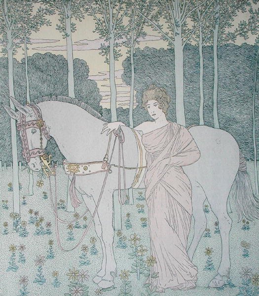 Nausicaa, illustration fra Odysséens bog 6, oversat af Lecomte de l