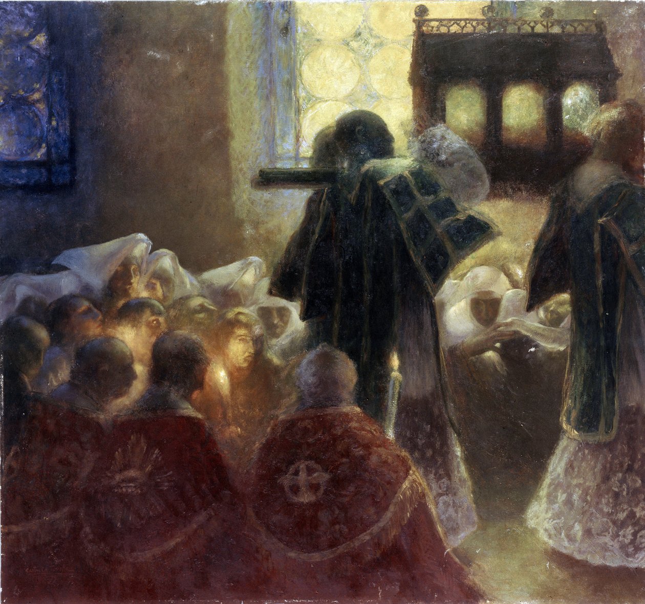 Overførsel af de hellige relikvier (Oversættelse af de hellige relikvier). Maleri af Gaston de La Touche (1854-1913). Fransk kunst fra det 19. århundrede. Olie på lærred. Eremitagemuseet, Sankt Petersborg. af Gaston de Latouche
