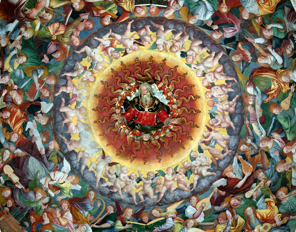 Englenes Koncert, fra kuplen, 1534-36 freskomaleri fra 175763 af Gaudenzio Ferrari