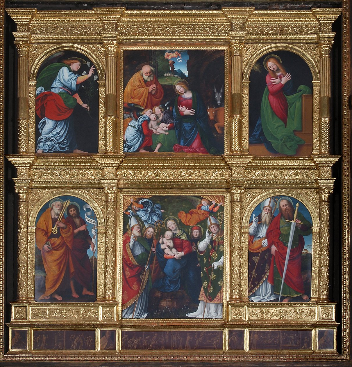 Bebudelse og fødsel, 1516 af Gaudenzio Ferrari