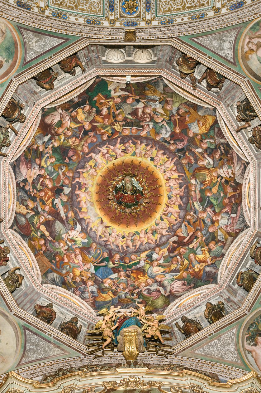 Assumption of the Blessed Virgin, kendt som "The Choir of Angels playing music", Kuppelen på tværskibet, fra 1534 (fresco) af Gaudenzio Ferrari