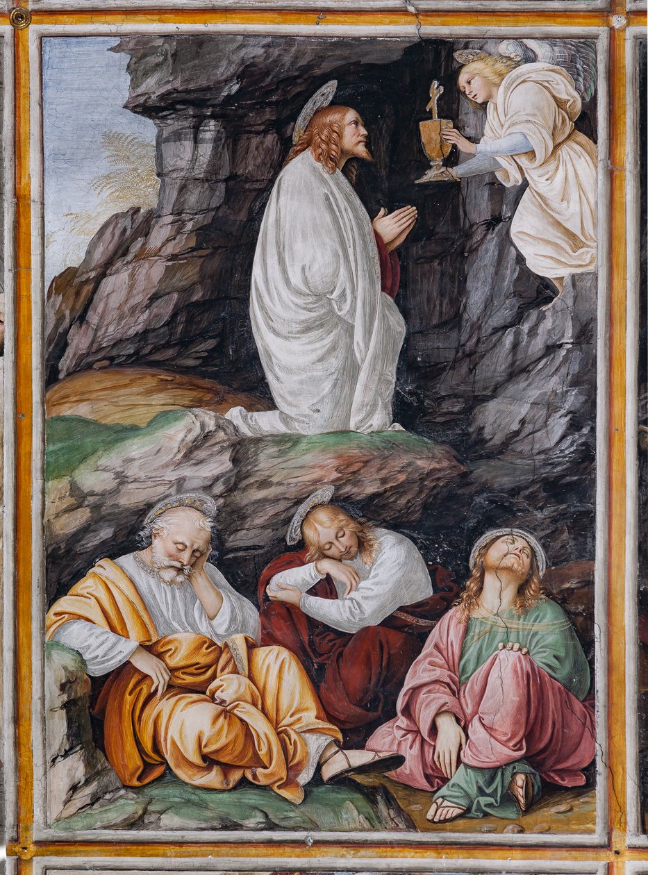 Kristus beder i Getsemane Have, detalje af "Kristi liv og lidenskab" af Gaudenzio Ferrari
