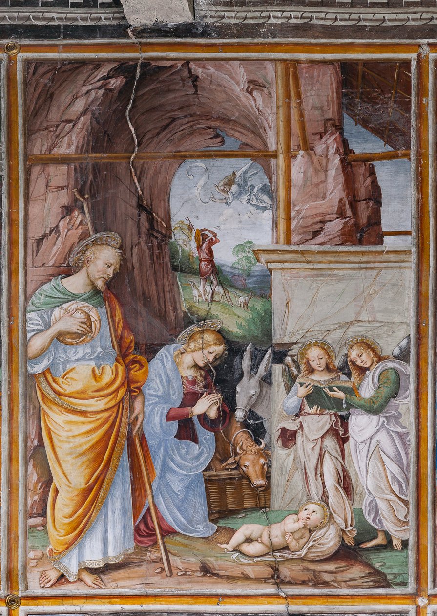 Detalje af "The Nativity", fra "The Life and the Passion of Christ" af Gaudenzio Ferrari