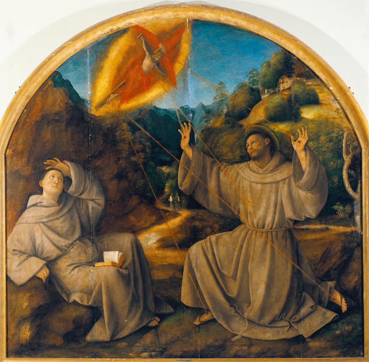 Italien, Varallo, maleri af Saint Francis, der modtager Stigmata af Gaudenzio Ferrari