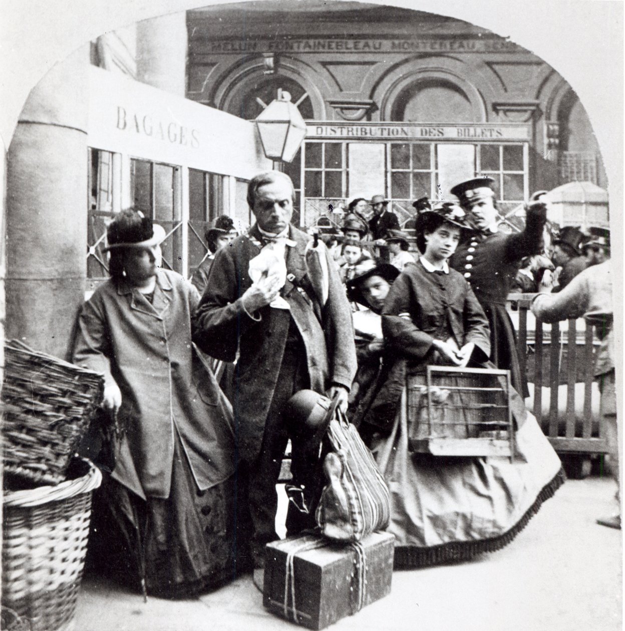 Togets afgang, 1868 (stereoskopisk daguerreotypi) af Gaudin Freres