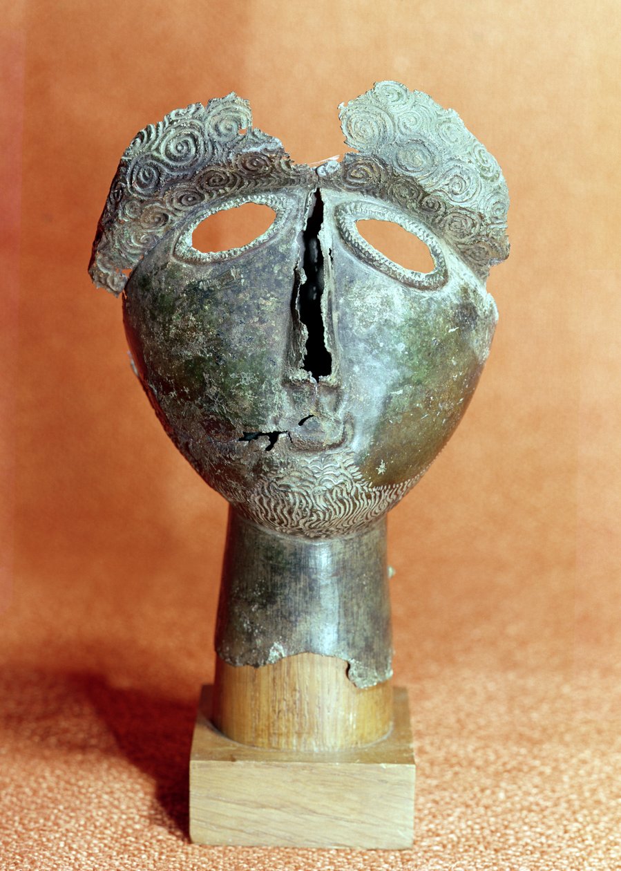 Maske af en pyrenæisk guddommelighed, fra Montouse (bronze) af Gaulish