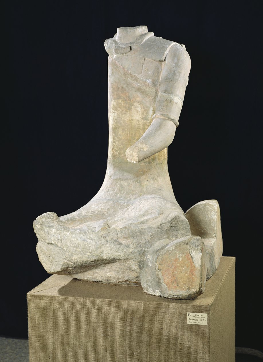 Siddende mand, fra Roquepertuse, Tene II, ca. 300-120 f.Kr af Gaulish