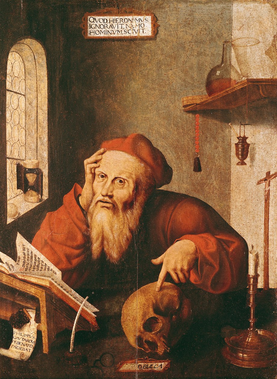 St. Jerome, efter et maleri af Quentin Massys eller Metsys (1466-1530) af Gautard de Pezenas
