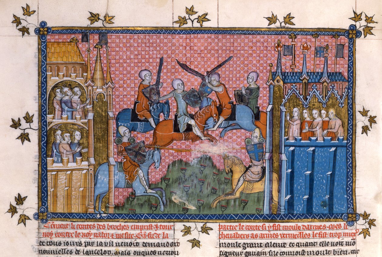 Scene fra Lancelot of the Lakes romantik af Gautier