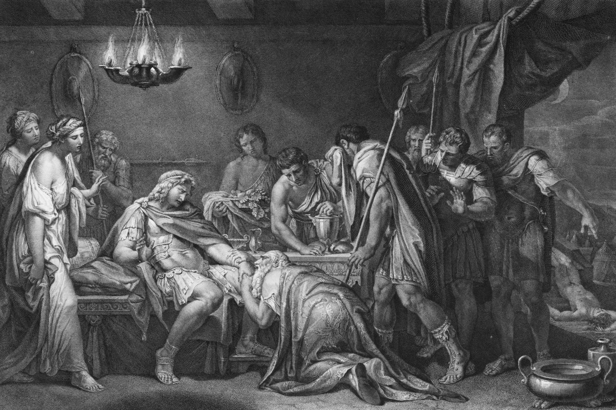 Priamos indløser Hectors døde krop, Domenico Cunego, 1764 af Gavin Hamilton