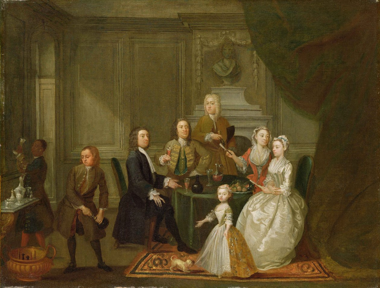 Gruppeportræt, sandsynligvis af familien Raikes, ca. 1730-32 (olie på lærred) af Gawen Hamilton