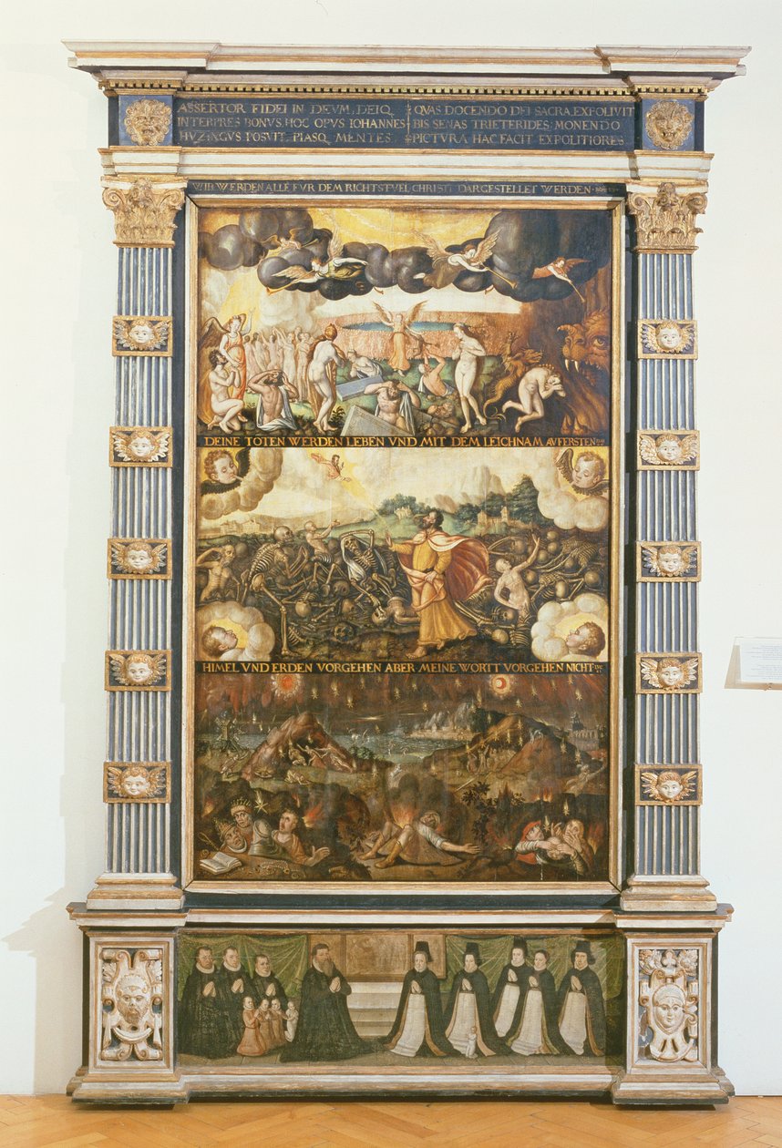 Åbningen af det sjette segl, Ezekiels Vision og The Last Judgement, 1584 af Gdansk School