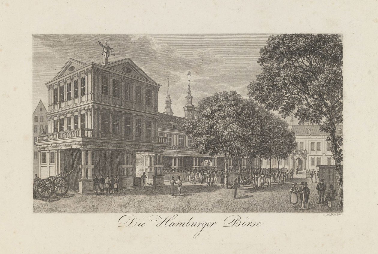 Den gamle børs i Hamborg, 1822 af Geissler