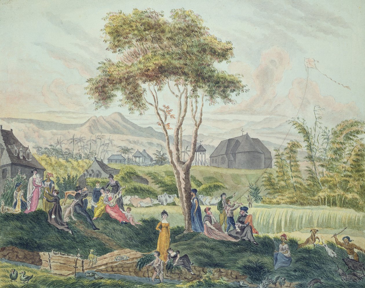 Familiefest i Saint-Benoit, Ile de la Reunion, august 1813 af Genevieve Sophie Marie Adele Patu de Rosemont