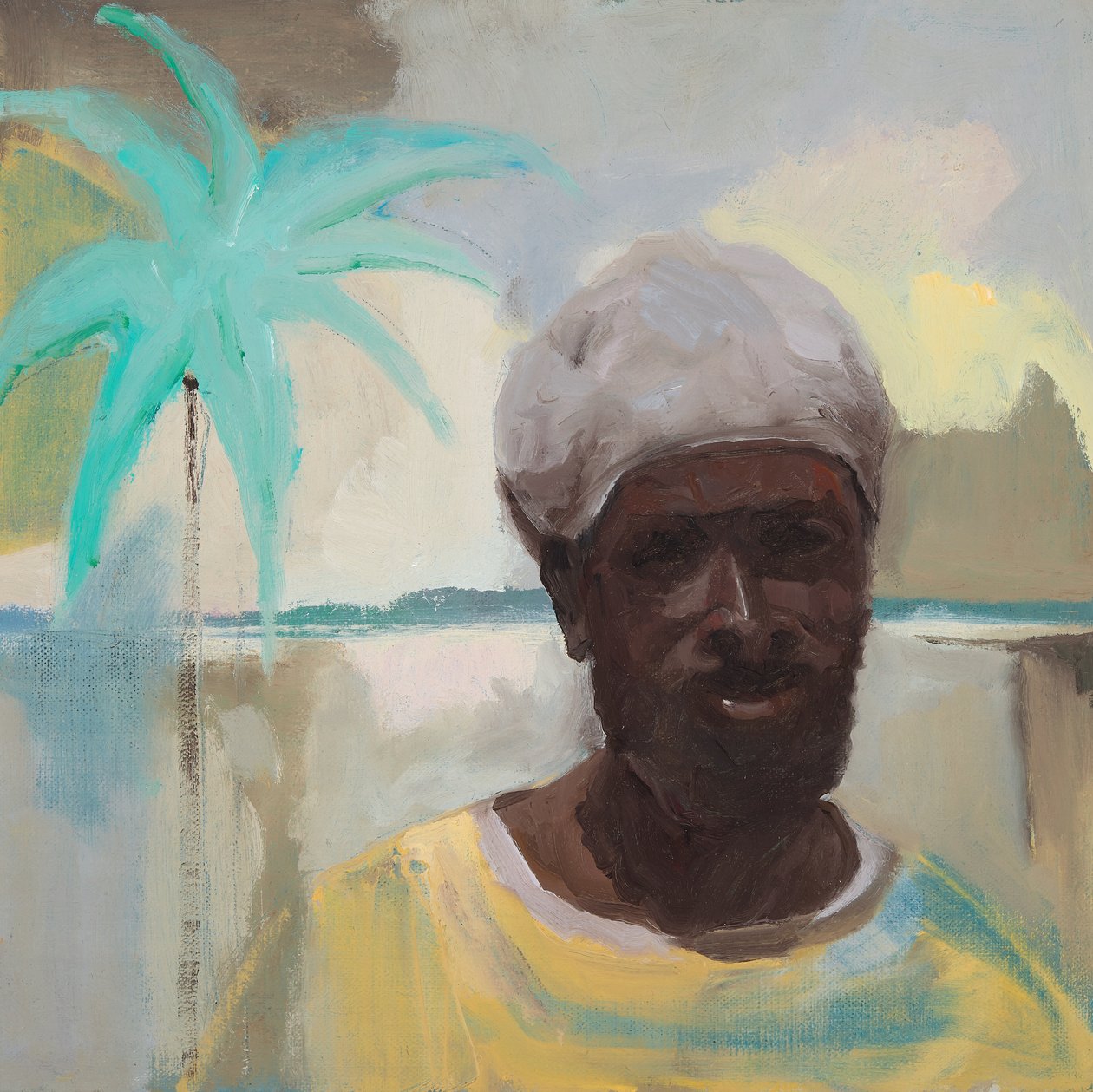 Antiguan Man, 2019 (olie på lærred) af Genevieve French