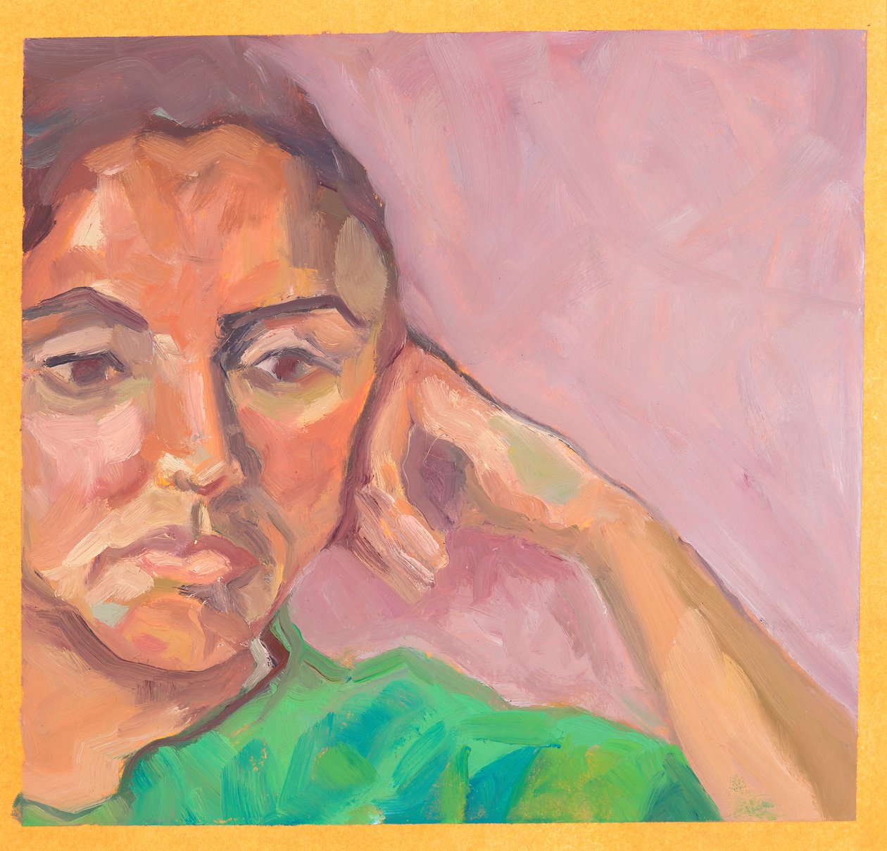 Pige i atelier (olie på papir) af Genevieve French