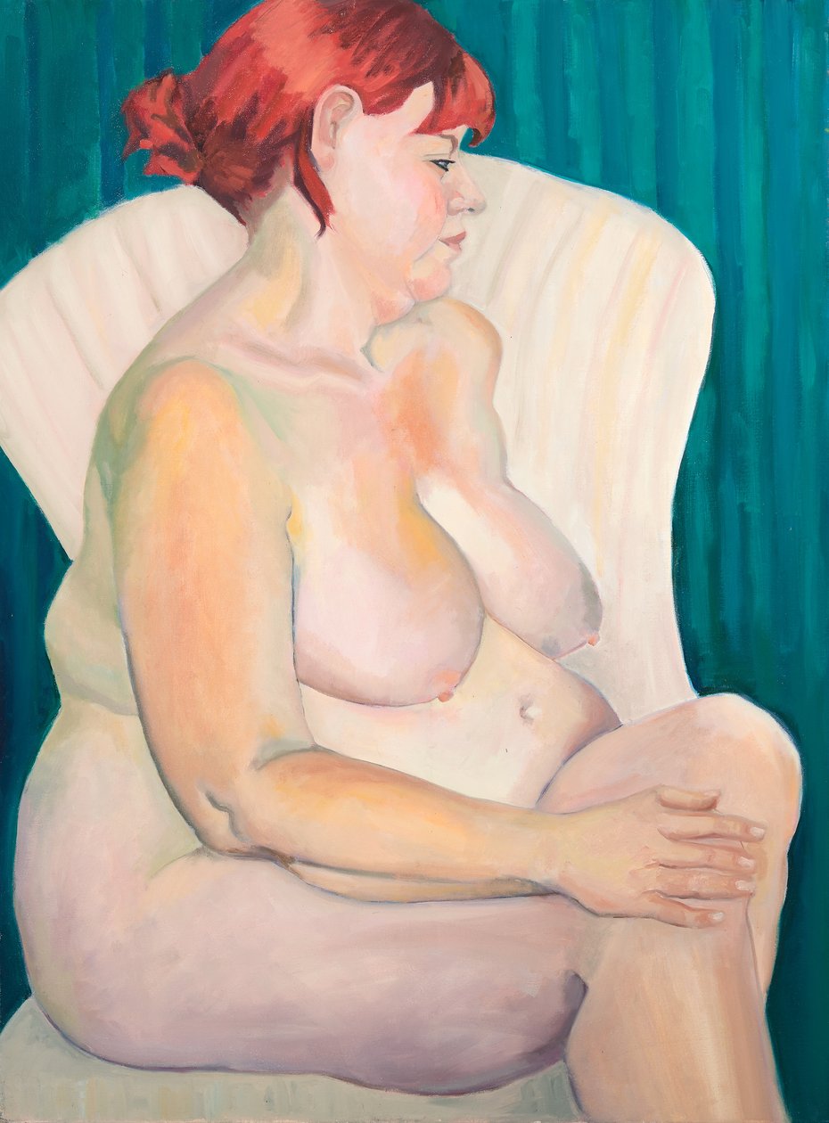 Rødhåret nøgen, 2015 (olie på lærred) af Genevieve French